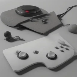 joypad muito realista, detalhado, compass, books on the white table