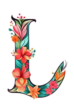 Logo of the letter L White background and decorative floral writing Written below is Liana