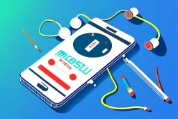 Electronic Health Record in Mobile Phone, Flat Vector Illustration