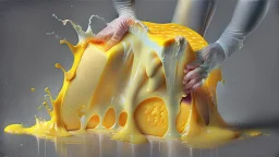 squeezing wet cheese from the butt