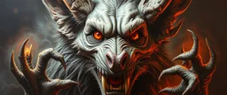 master oil painting with some air brush, hyena orc kobold realistic and creepy, straight from the lich lab, in the style of Escher and Titian