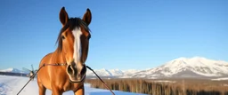 hest som går på ski