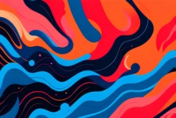 blue orange pink minimalistic vintage liquid abstract pattern