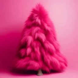 A christmas tree made of pink fur