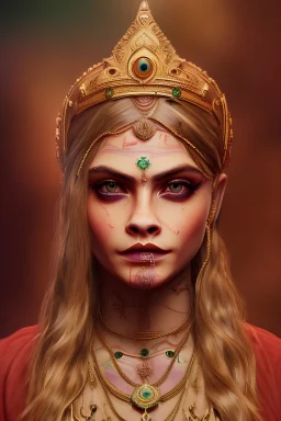 Cara Delevingne as Hindu supreme goddesses