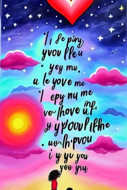 Painting of feelings, I love you more than all the stars in the sky, loving you is a warm happy place that makes me strong enough to survive the storms in life, you make me want to be present, you deserve all of the happiness that life can offer, I love you