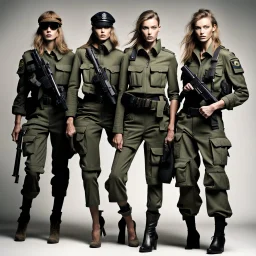 Fashion models as commandos