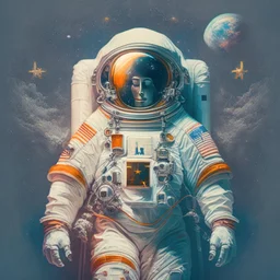 astronaut in the style of christian iconography