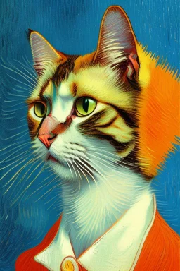 Portrait of a cat by Van Gogh