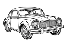 bumblebee car . Outline, sketch style, only use outline, mandala style, clean line art, white background, no shadows, no clear wall, coloring page, vector style.