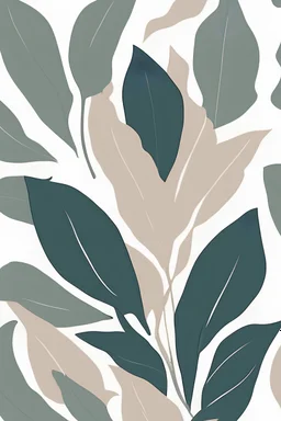 Minimalist boho leaf illustration wall art
