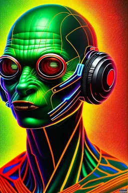 smeagol in Kente, ghana colours, cyberpunk, high detail