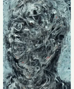 artificial intelligence. ink, poster, acrylic