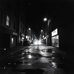 dirty back streetsbright abstract particles waves length sonic capacity black and white cube