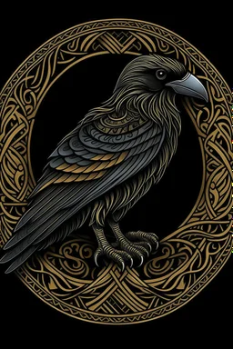 Celtic knot raven