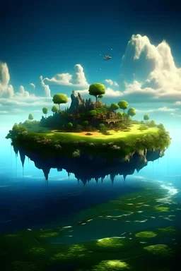 A floating island in a fantasy world