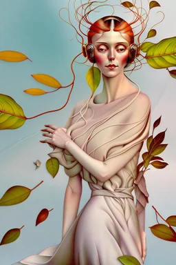 Streamline moderne woman windblown hair trees leaves carel weight Oxana dobrovolska catrin welz-stein andrea kowch andrea kurti art deco