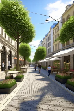design of a pedestrian street environment in the romantic style