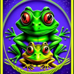 Family of frogs psychedelic