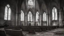 gloomy, ruined Catholic churches