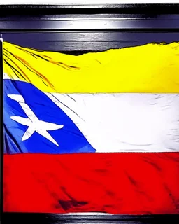 Gustavo Petro obra de arte coherente arte callejero 4k bandera de colombia igual que la foto dentro del marco plano medio