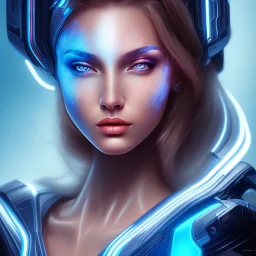 cyberblue, head, woman, portrai, tron