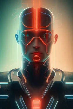 cyberpunk, head, men, portrai, tron