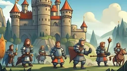 Banner for the game about a knight saving his friends from a castle on a long journey