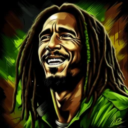 Create digital art inspired by Bob Marley's life, music, and quotes