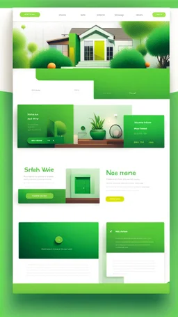 simple art style that show webiste's home page use bright green and color that fit to first color