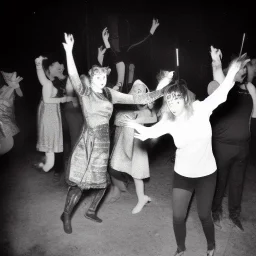 Old Creepy photo of new years eve rave cats dancing