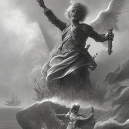 gamepad, Gustave Doré black and white illustration