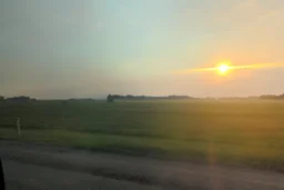 Hazy sunset in Alberta