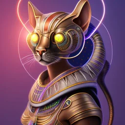 Gato egípcio cyberpunk