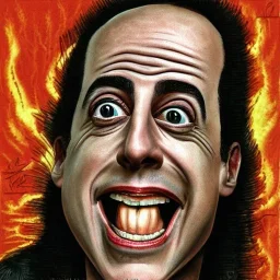 Jerry Seinfeld in the style of H.R. Giger