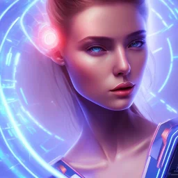 cyberblue, head, woman, portrai, tron