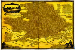 an ancient printed road map of a fictional place that was black and white and uses a Cree syllabic font, but has since been stained and weathered