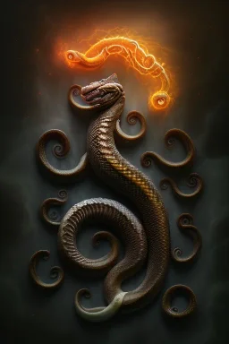 Full body photography of an ethereal Jörmungandr the world snake, Fire theme art, Dark moody night atmosphere, by Michelangelo, 8K, high body details, anatomically perfect body, oak tree roots, ignore NSFWaward winning portrait of a male anthropomorphic cat long black hair. character design by cory loftis, fenghua zhong, ryohei hase, ruan jia , unreal engine 5, artistic lighting, highly detailed, photorealistic, fantasy,