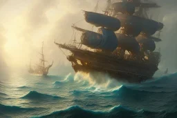 shipwreck, a fantasy digital painting by greg rutkowski and james gurney, trending on artstation, highly detailed