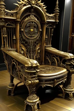 impressive fantasy royal throne but made from a piano stool