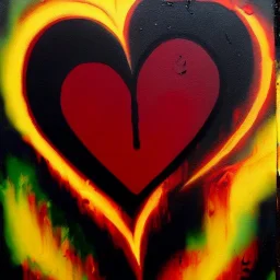 tetasdatia dark goth heart inifite symbol grafitti morphobic viral painting in the style of Wylie Beckert and Menri Shatise