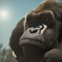 Gorilla unreal 5, octane render,cinema4d, dynamic lighting, dramatic lighting, 4k, redshift render, highly detailed, hyper realistic, in space