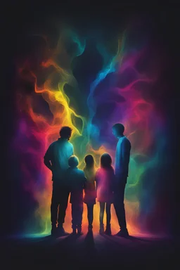 Visual representation of family colourful darkness high definition deep