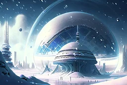 Winter World, Futuristic City, Blizzard, Glass Dome, Distant Alien Planets, Snowy