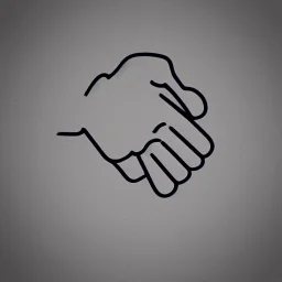 a simple logo of an hand with thumb up, line, flat, vector icon