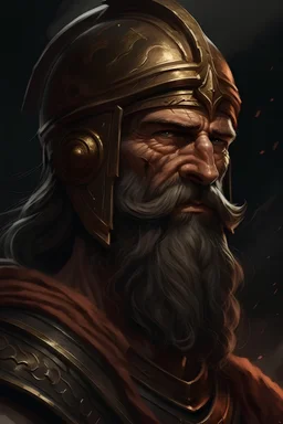a portrait from greek god of war Ares