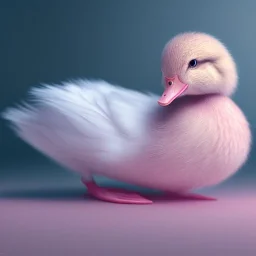 Pink Duckling, cute, hyperrealism, 8K, masterpiece, expert, cinematic lighting, sharp focus