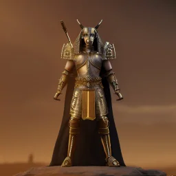 Photo anubis god warrior in armour black and gold