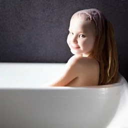 Girl sitting in Bathtub