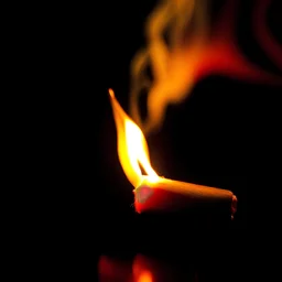 Dark and mysterious tone background with a central light that is created from a lit match with a beautiful flame. One hand is holding the match; details of the hand are visible. The smoke that emanates from the match is dense and colorful, transforming into letters that float in the air. The letters " aiartbridge" are made up of smoke in vibrant colors such as orange, yellow, blue and pink. The background of the image is dark, making the colors of the smoke even moreprominent.